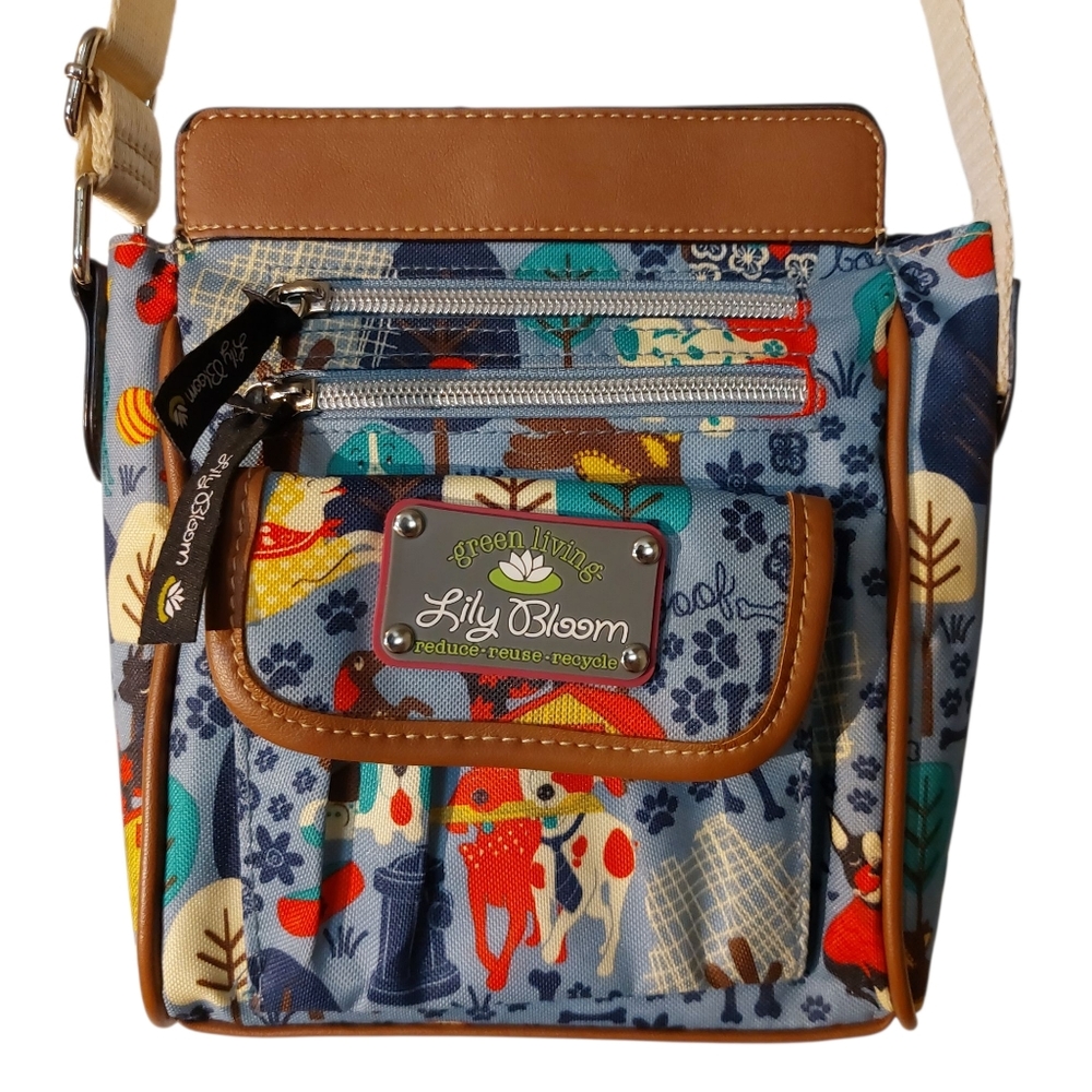 Lily Bloom Who Let The Dogs Out Crossbody Bag EUC